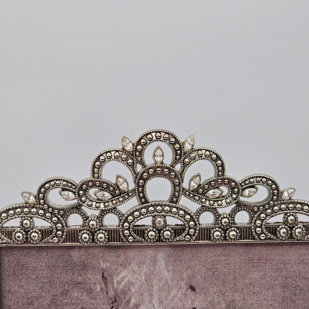 Ornate Silver Jeweled Picture Frame Vintage Style - Picture 4 of 9